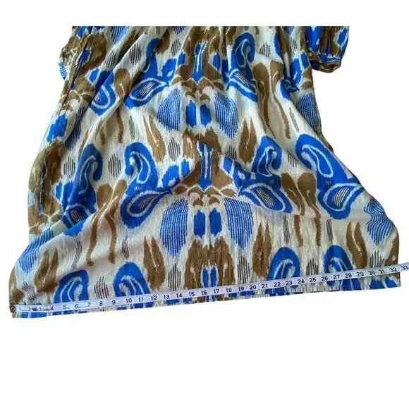 V.DE.VINSTER Kaftan Dress Made in India 100% Cotton Ikat Print Size Medium - Picture 5 of 8